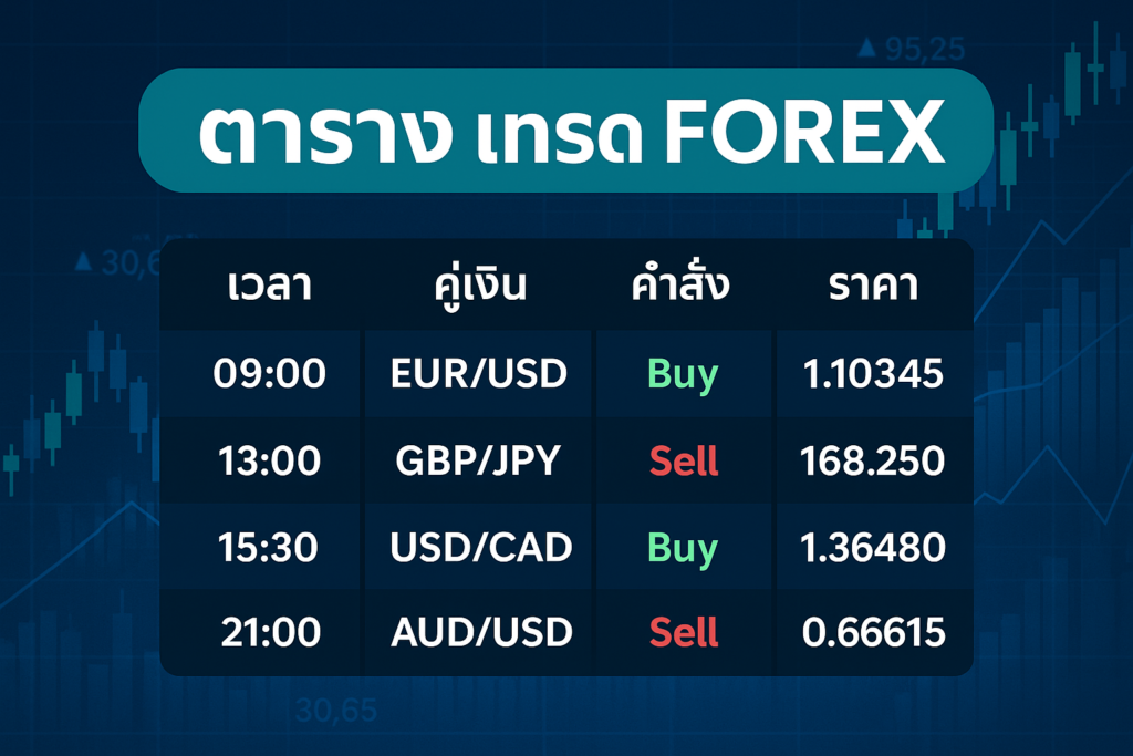 ตาราง เทรด forex